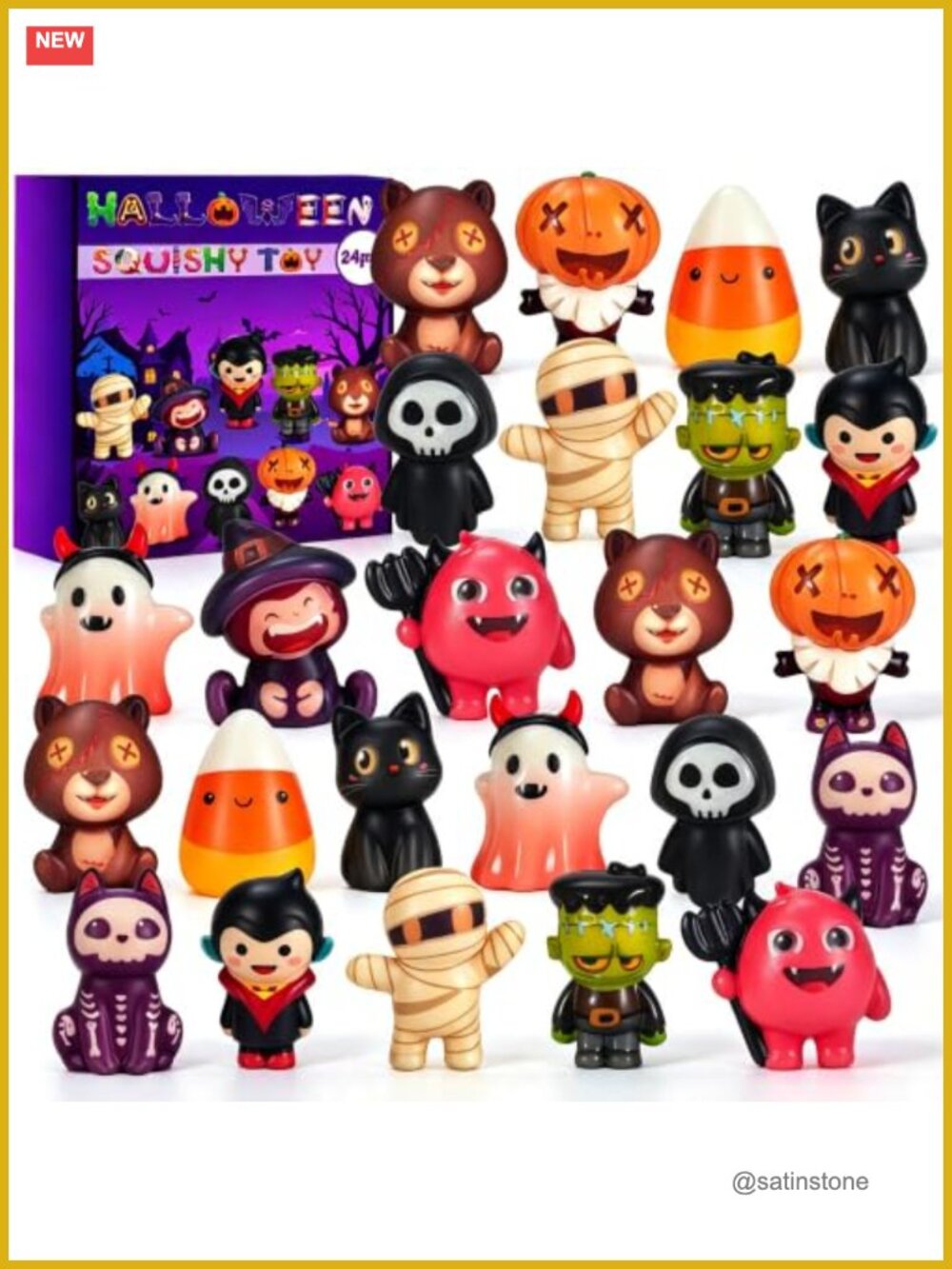 24PC Halloween Squishies Party Favors Kids Classroom Treats Non Candy Fidget